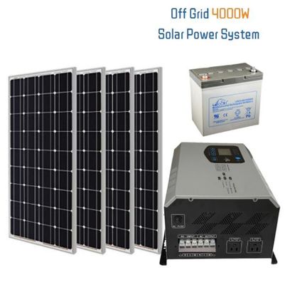 4kw نظام مولدات الطاقة الشمسية على الشبكة 4 وحدات البطارية أنظمة البطارية الشمسية المنزلية