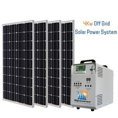 نظام الطاقة الشمسية المنزلية 4000W AC مع لوحة بلورية